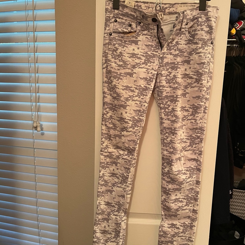 Rag & Bone Skinny Camo Print Jeans